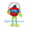 Tomato Mascot Costume with Blue Sunglasses and Large Headphones