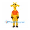 Yellow Giraffe Mascot Costume with Orange T-Shirt