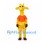 Yellow Giraffe Mascot Costume with Orange T-Shirt