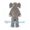 Gray Elephant Mascot Costume with Blue Ears and Belly