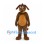 Brown Dog Mascot Costume with Tan Belly and Yellow Collar