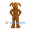 Brown Puppy Mascot Costume with Yellow Bib