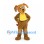 Brown Puppy Mascot Costume with Yellow Bib