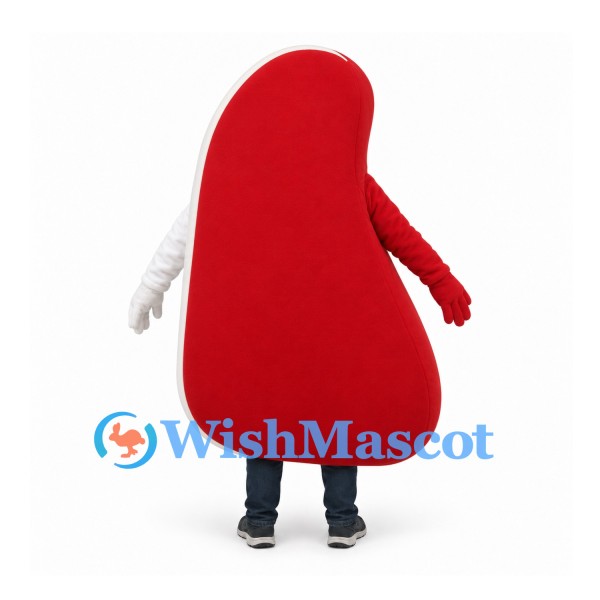 Red Kidney Mascot Costume with Smiling Face
