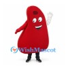 Red Kidney Mascot Costume with Smiling Face