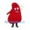 Red Kidney Mascot Costume with Smiling Face
