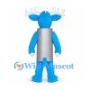 Blue Reindeer Mascot Costume with Silver Body Panel