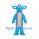 Blue Reindeer Mascot Costume with Silver Body Panel