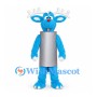 Blue Reindeer Mascot Costume with Silver Body Panel