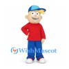 Boy Mascot Costume with Blue Cap and Red Sweatshirt