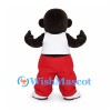 Black Gorilla Mascot Costume with White Tank Top and Red Pants