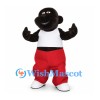 Black Gorilla Mascot Costume with White Tank Top and Red Pants