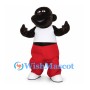Black Gorilla Mascot Costume with White Tank Top and Red Pants