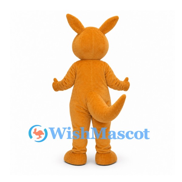 Orange Kangaroo Mascot Costume with Long Ears and Tail