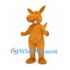 Orange Kangaroo Mascot Costume with Long Ears and Tail