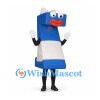 Number One Mascot Costume in Blue and White with Orange Lips