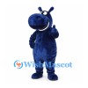 Dark Blue Hippo Mascot Costume with Upright Ears