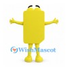 SIM Card Mascot Costume in Yellow with Smiling Face