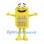 SIM Card Mascot Costume in Yellow with Smiling Face