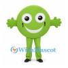 Green Circle Mascot Costume with Smiling Face