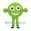 Green Circle Mascot Costume with Smiling Face