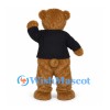 Brown Bear Mascot Costume with Black T-Shirt