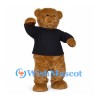 Brown Bear Mascot Costume with Black T-Shirt