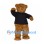 Brown Bear Mascot Costume with Black T-Shirt