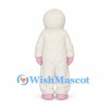 White Yeti Mascot Costume with Pink Face and Feet