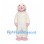 White Yeti Mascot Costume with Pink Face and Feet