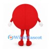 Red Circle Mascot Costume with White Gloves