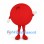 Red Circle Mascot Costume with White Gloves