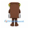 Brown Wheelie Bin Mascot Costume with Green Leaf Details