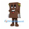 Brown Wheelie Bin Mascot Costume with Green Leaf Details