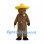 Bear Mascot Costume with Yellow Sheriff Hat and Brown Outfit