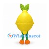 Lemon Mascot Costume with Green Leaves and Orange Sunglasses