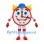 Alarm Clock Mascot Costume in Red and White with Yellow Bells