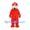 Red Walrus Mascot Costume with White Mustache and Tusks