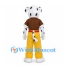 Dalmatian Mascot Costume with Brown Shirt and Yellow Trousers