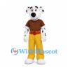 Dalmatian Mascot Costume with Brown Shirt and Yellow Trousers