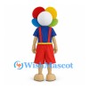 Flower Mascot Costume with Rainbow Petals and Red Shorts