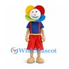 Flower Mascot Costume with Rainbow Petals and Red Shorts