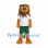 Lion Mascot Costume with White Shirt and Green Shorts