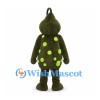 Green Monster Mascot Costume with Lime Spots and Two Fangs