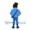 Man Mascot Costume with Blue Suit and Black Sunglasses