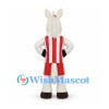 White Horse Mascot Costume with Red and White Sports Uniform