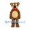 Brown Bear Mascot Costume with Red Neck Scarf