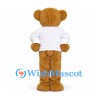 Teddy Bear Mascot Costume with White T-Shirt