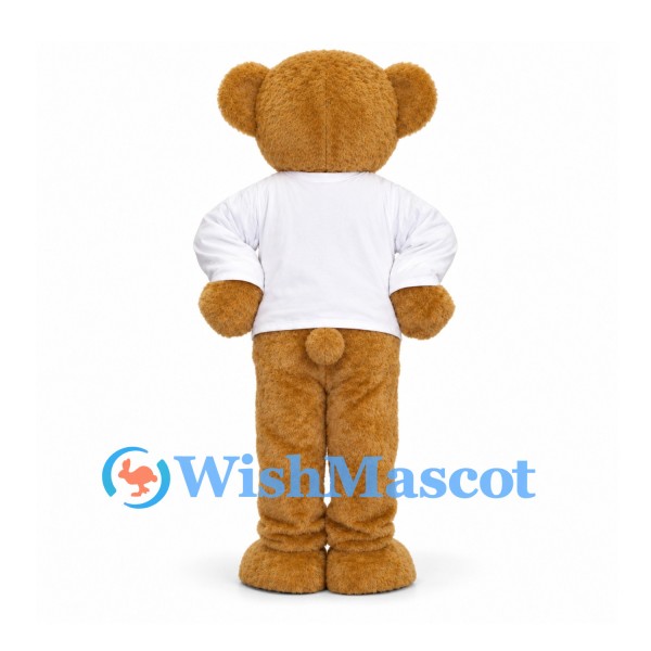 Teddy Bear Mascot Costume with White T-Shirt
