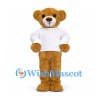 Teddy Bear Mascot Costume with White T-Shirt